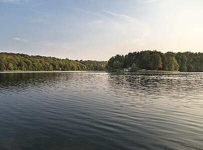 Blick über den abendlichen Liepnitzsee