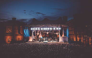 Elblandfestspiele Wittenberge bei Nacht