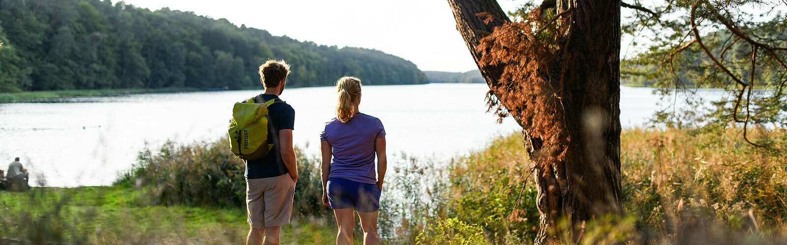 Wanderer am Roofensee,
        
    

        Foto: TMB-Fotoarchiv/Wolfgang Ehn