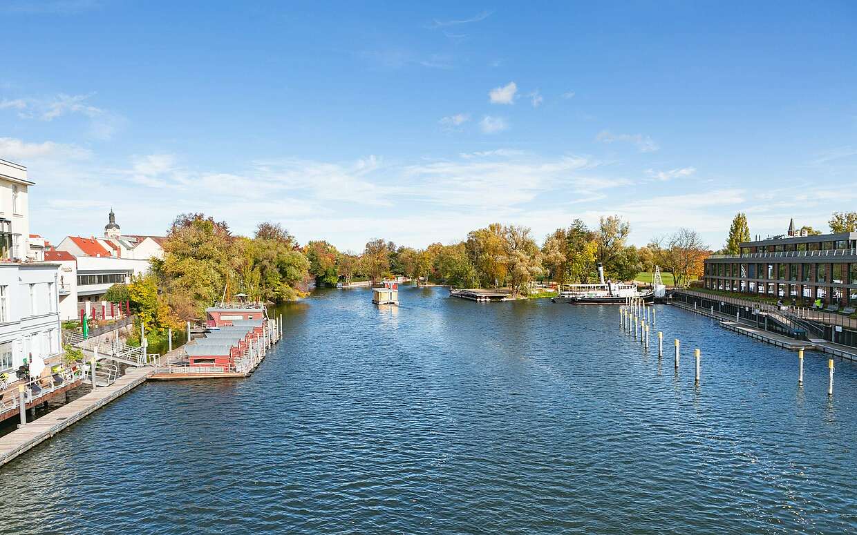 Blick von der Jahrtausendbrücke Brandenburg an der Havel