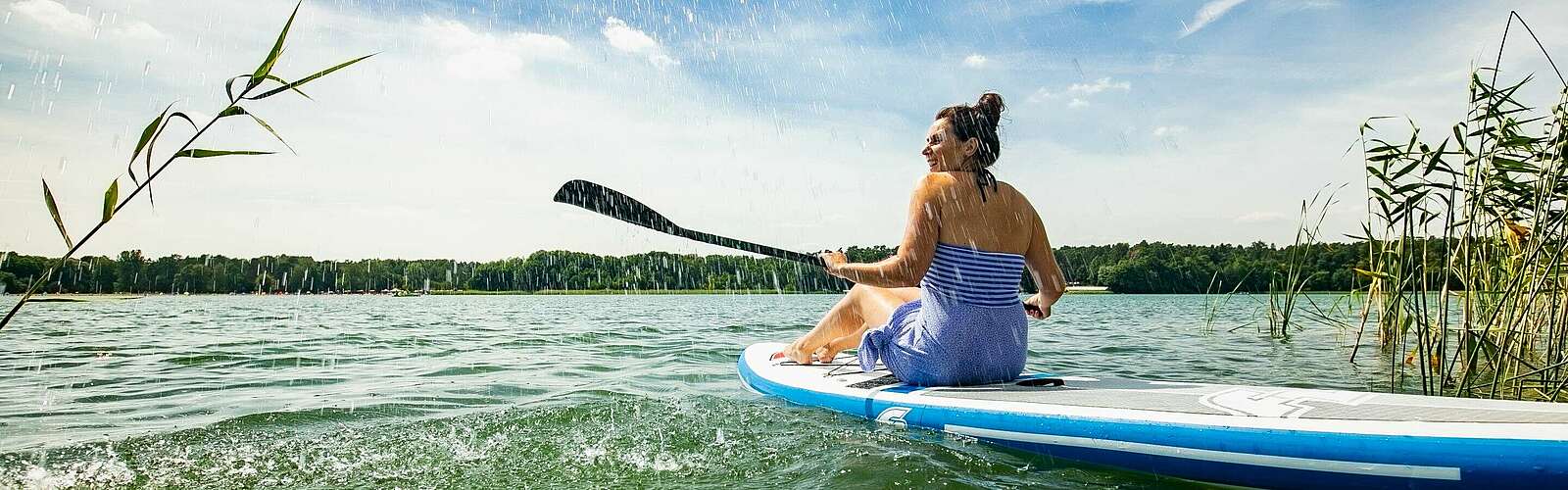 Stand Up Paddling auf dem Lübbesee,
        
    

        Foto: TMB-Fotoarchiv/Steffen Lehmann