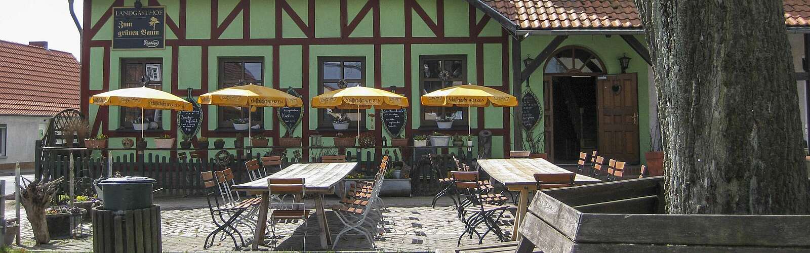 Terrasse des Landgasthofes Zum Grünen Baum,
        
    

        
            Foto: tmu GmbH