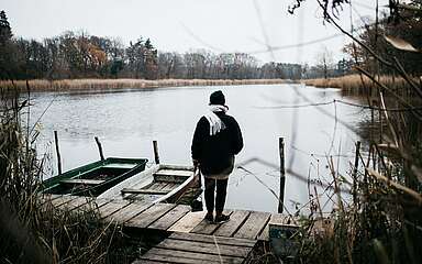 Bootssteg am Langen See in Reichenow