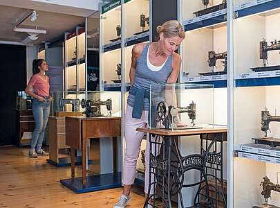 historische Nähmaschinen im Stadtmuseum Wittenberge