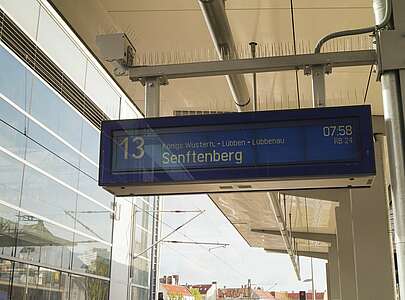 Anzeige auf Bahnhof Ostkreuz