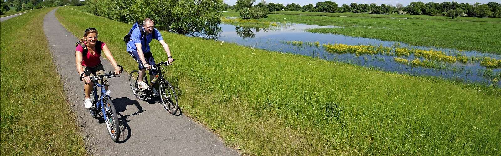 Radler auf dem Oder-Neiße-Radweg,
        
    

        Foto: TMB-Fotoarchiv/Carsten Rasmus