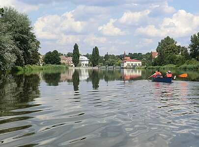 Paddler auf der Neiße bei Guben