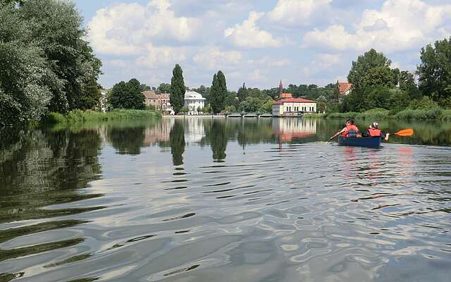 Paddler auf der Neiße bei Guben