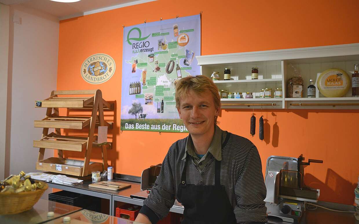 Jörg Mascher ist Inhaber des Q-Regio-Ladens an der Gutenbergstraße in Potsdam.