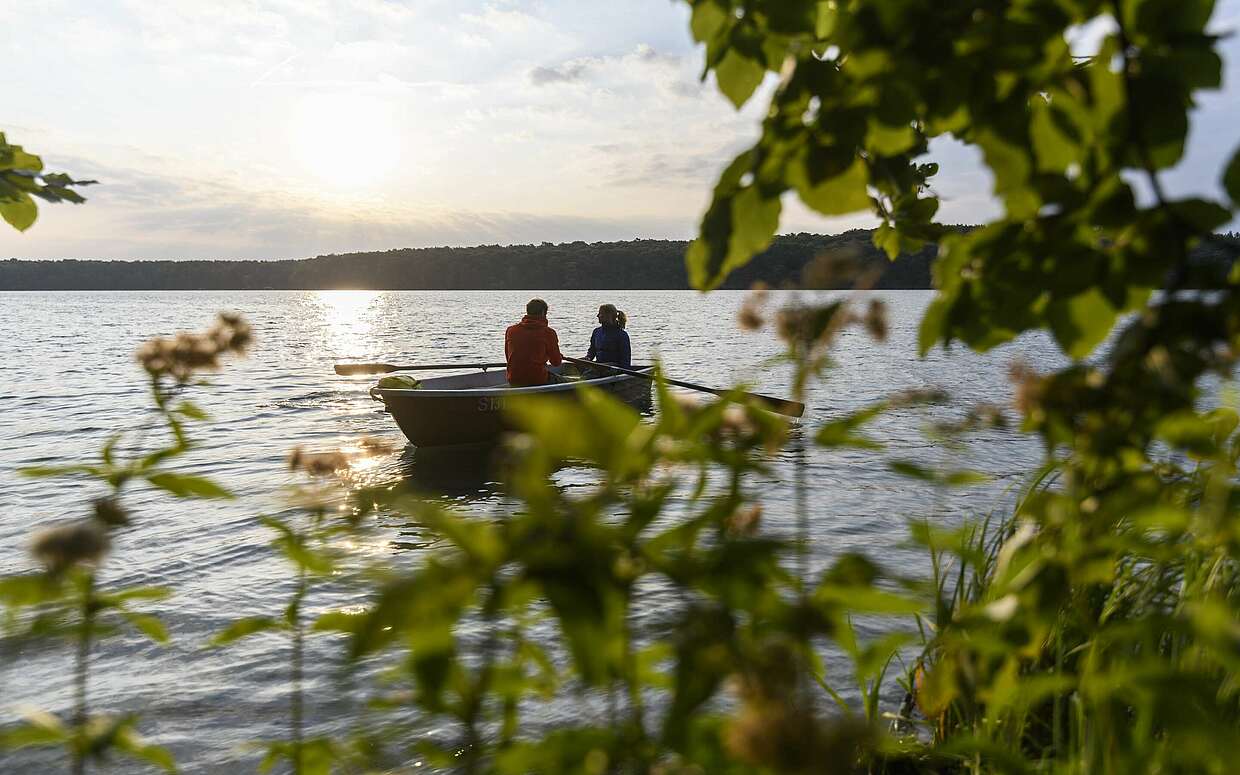 Ruderbootfahrt auf dem Stechlinsee