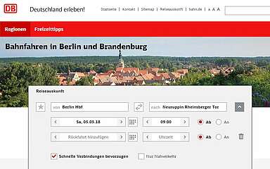 DB Reiseauskunft (Ausschnitt)
