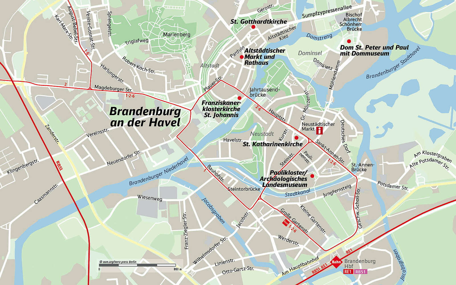 DB-Reformationsausflüge Karte Brandenburg/Havel