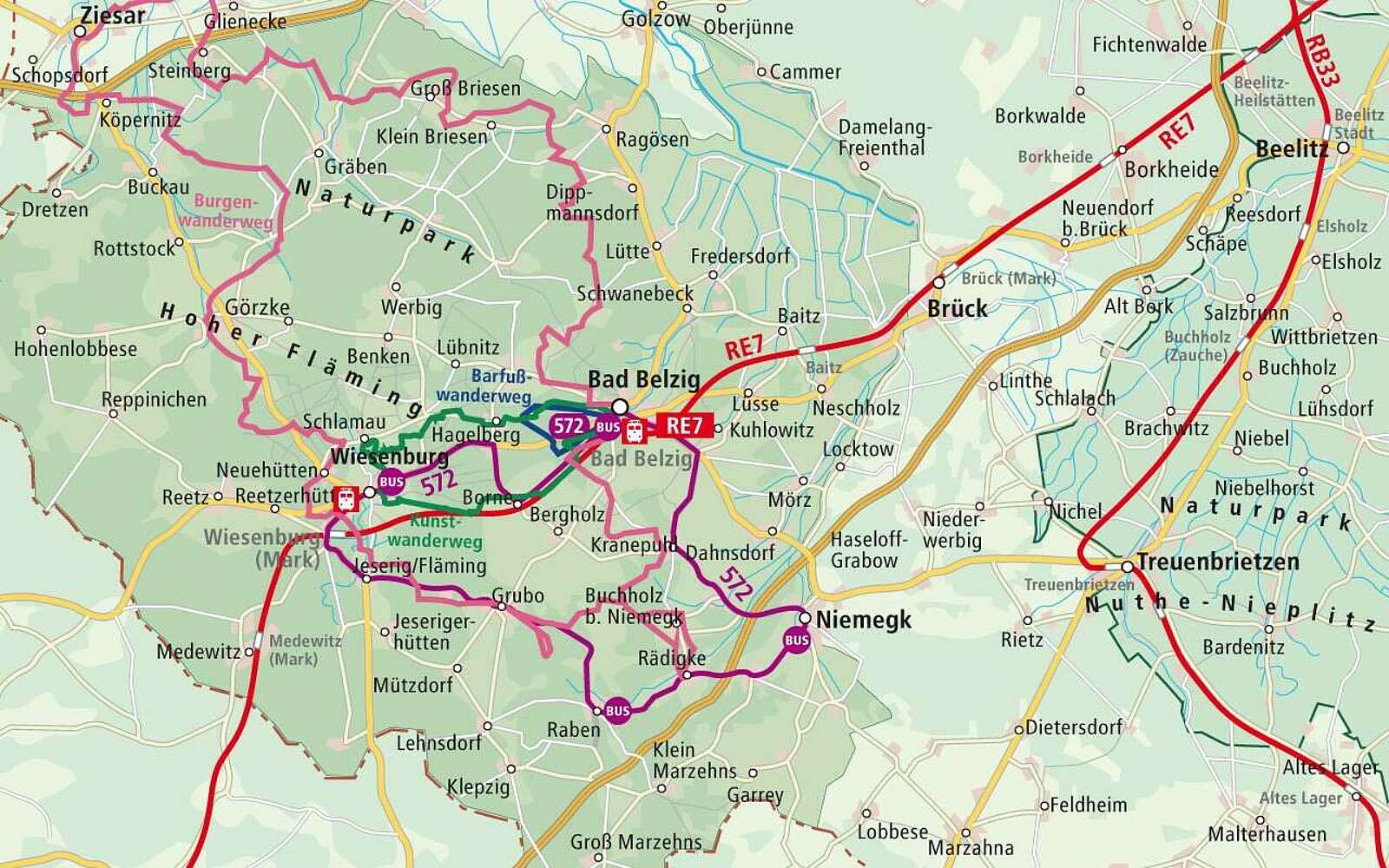 Anreise DB Regio Hoher Fläming