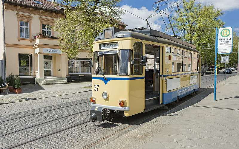 



        
            Historische Straßenbahn in Woltersdorf,
        
    

        Foto: TMB-Fotoarchiv/Steffen Lehmann
    