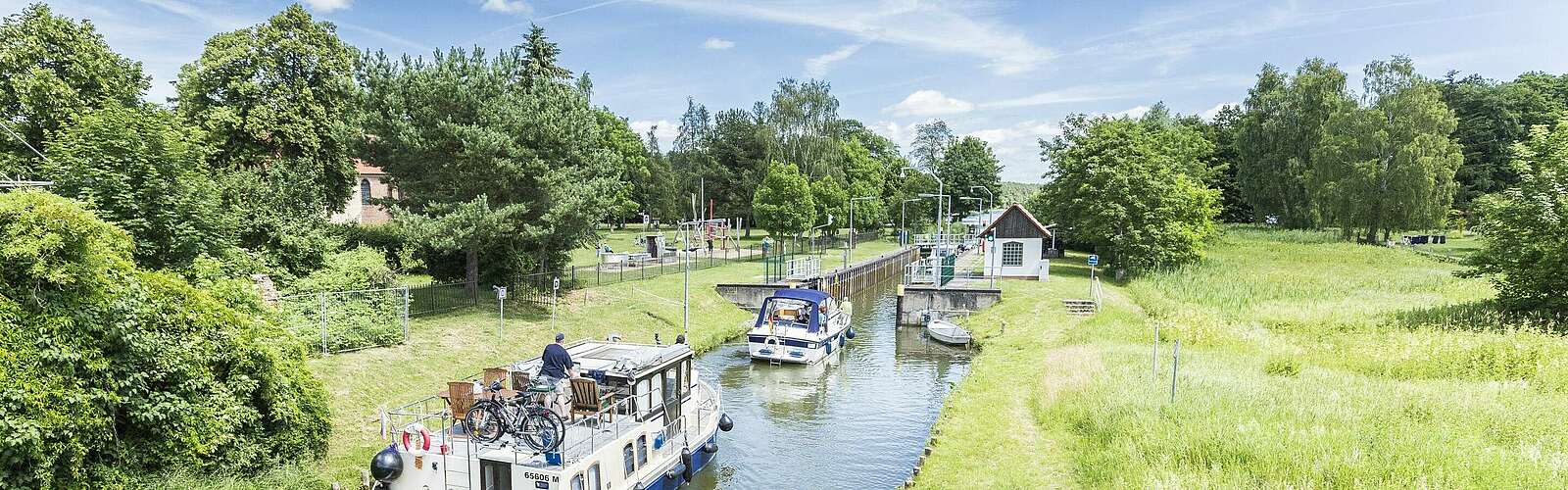 Hausboote an der Schleuse Himmelpfort ,
        
    

        Foto: TMB-Fotoarchiv/Steffen Lehmann