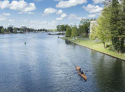 Ruderer auf der Spree in Erkner