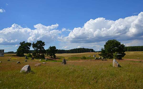 Blick über den Findlingspark Henzendorf