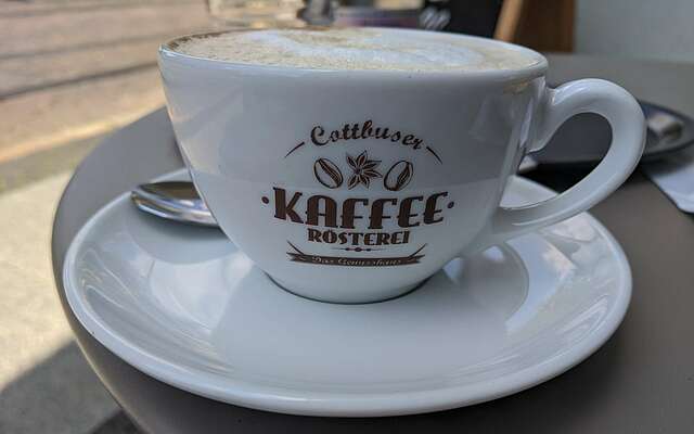 Tasse der Cottbuser Kaffeerösterei