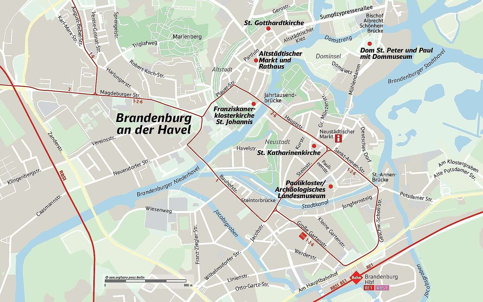 DB-Reformationsausflüge Karte Brandenburg/Havel