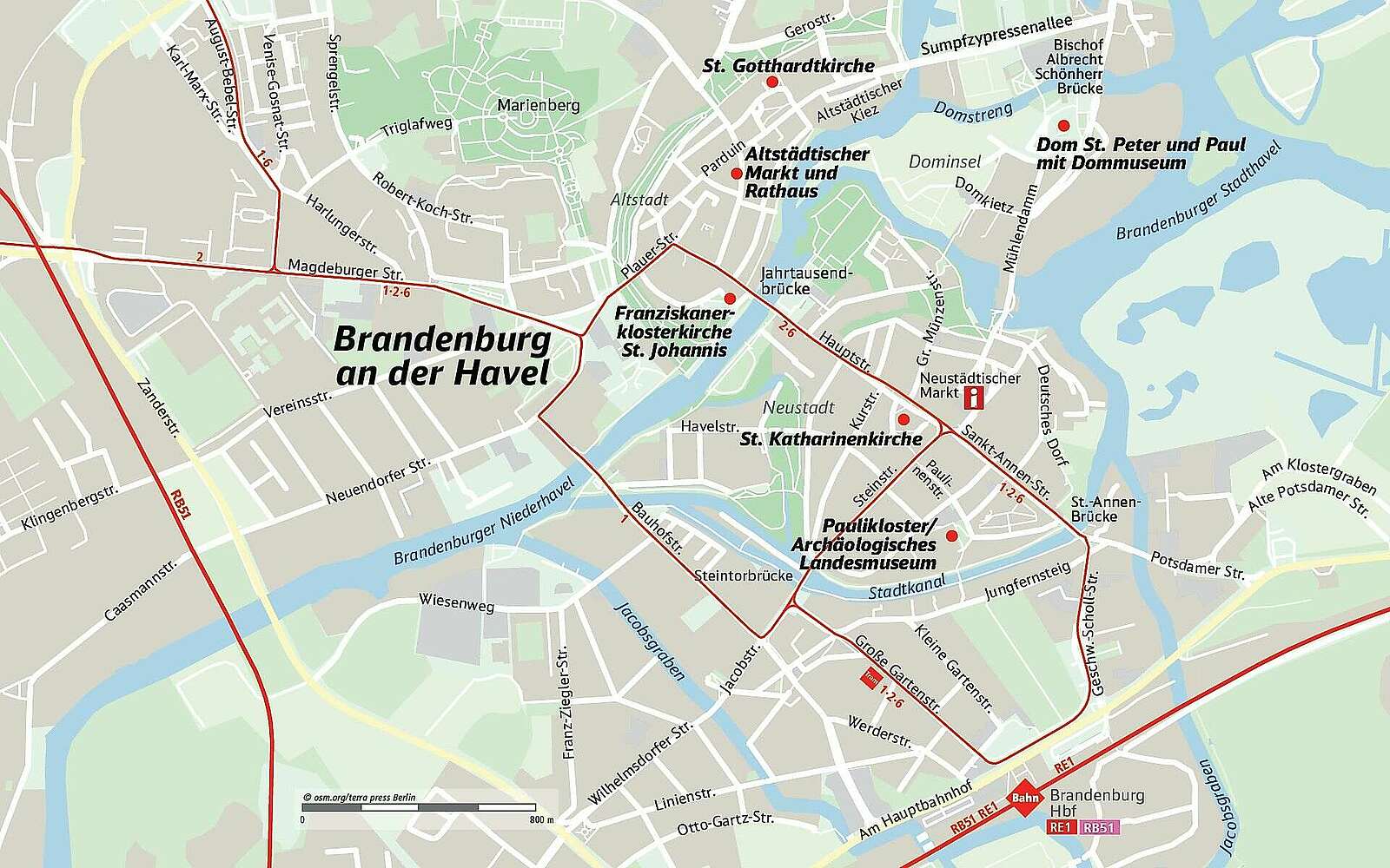 DB-Reformationsausflüge Karte Brandenburg/Havel