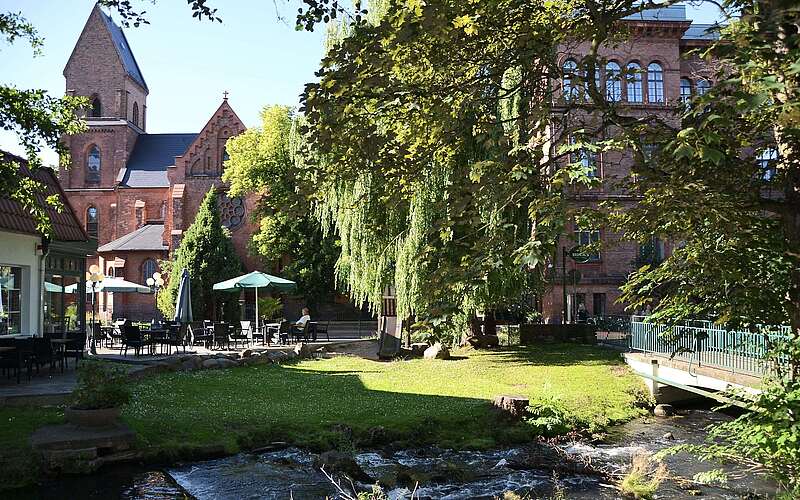 Kleiner Wasserfall an der Schwärze in Eberswalde