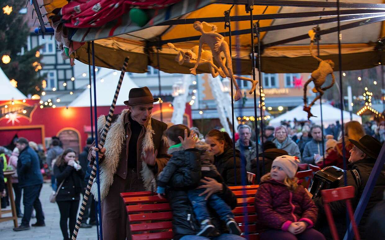 Karussell auf dem Weihnachtsmarkt Eberswalde