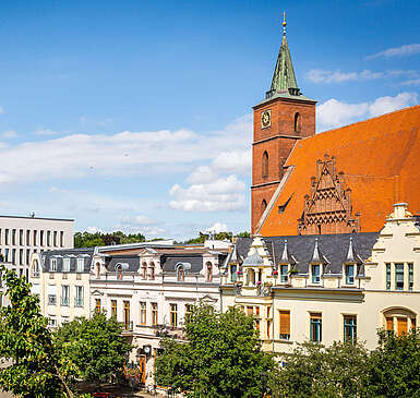 Neues Rathaus, Marktplatz, St. Marienkirche Bernau bei Berlin