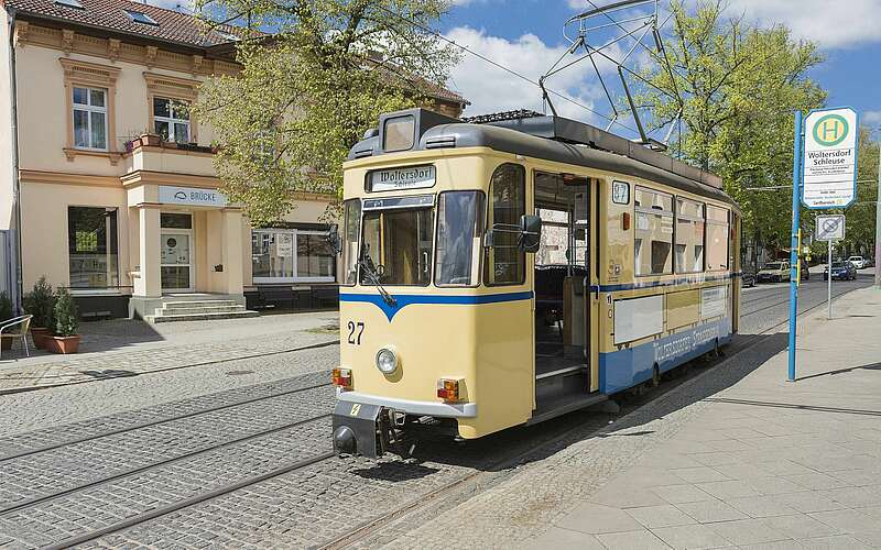 



    
        
                Historische Straßenbahn in Woltersdorf,
            
        
                Foto: TMB Tourismus-Marketing Brandenburg GmbH/Steffen Lehmann
            
    
