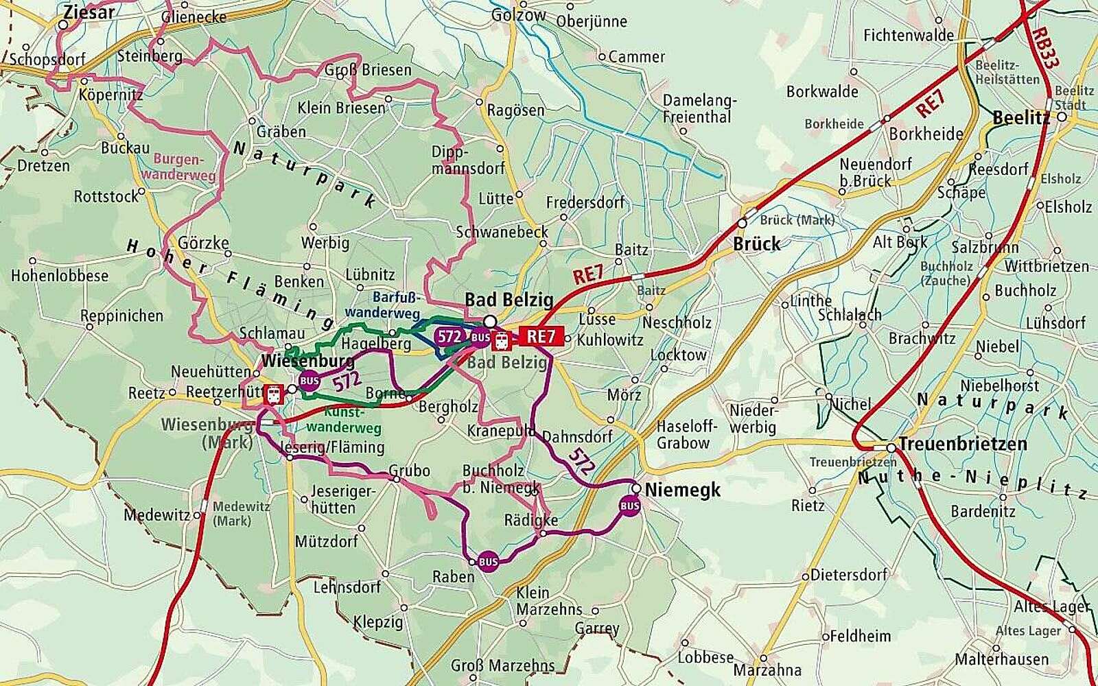 Anreise DB Regio Hoher Fläming