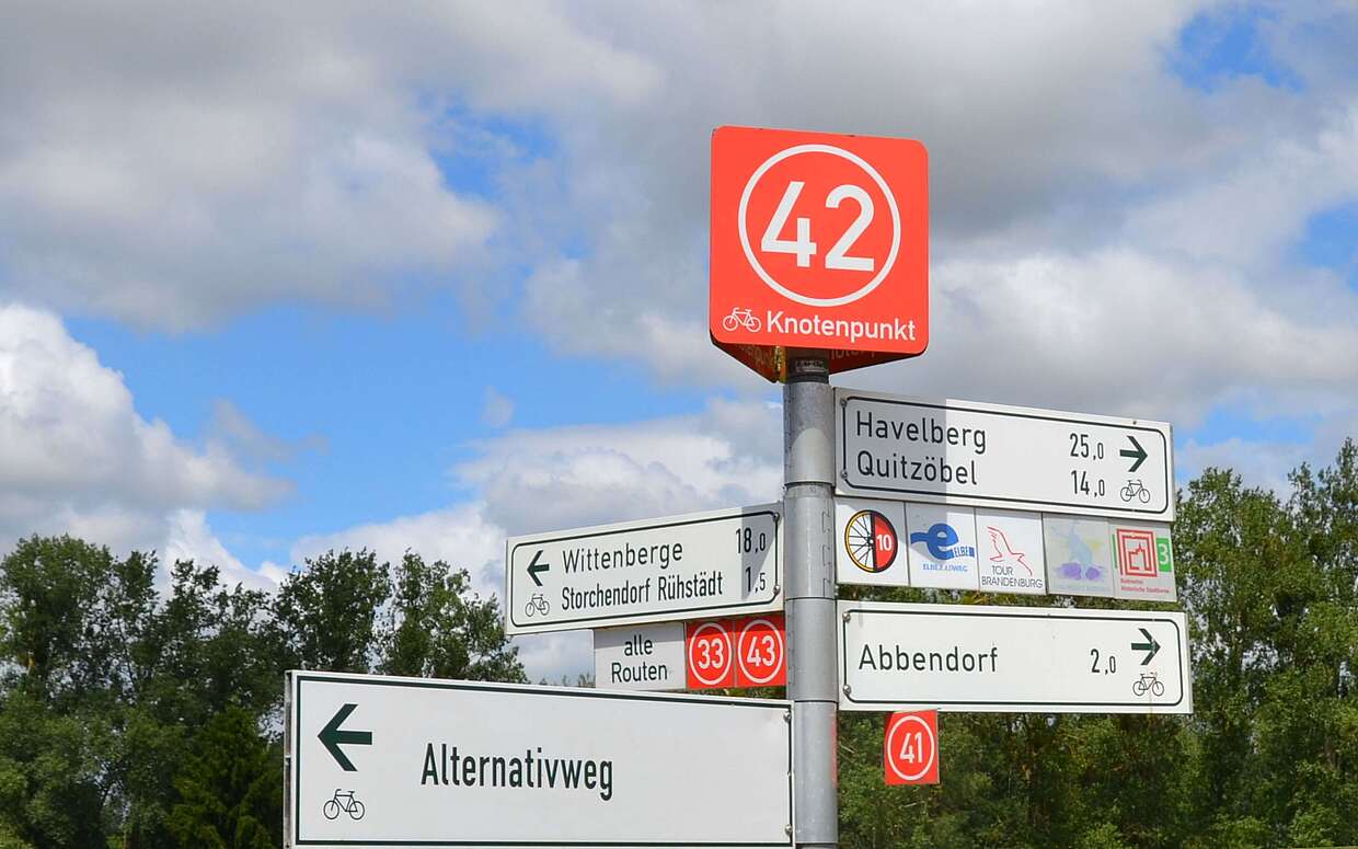 Radknotenpunkt in der Prignitz