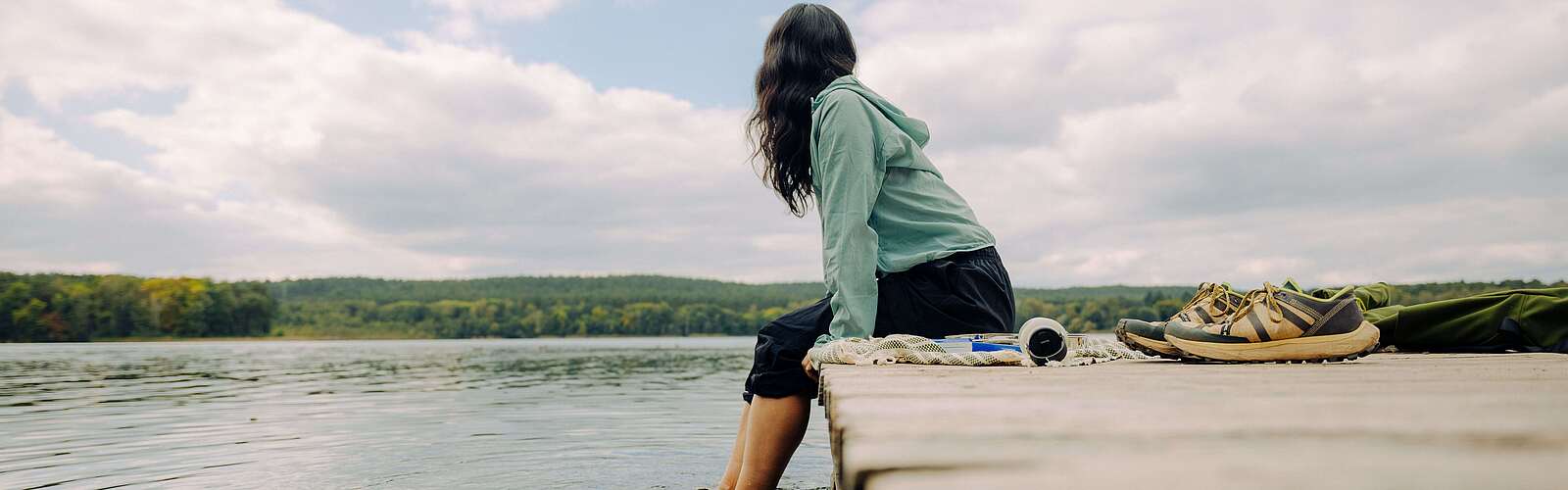 Frau auf dem 66-Seen-Wanderweg