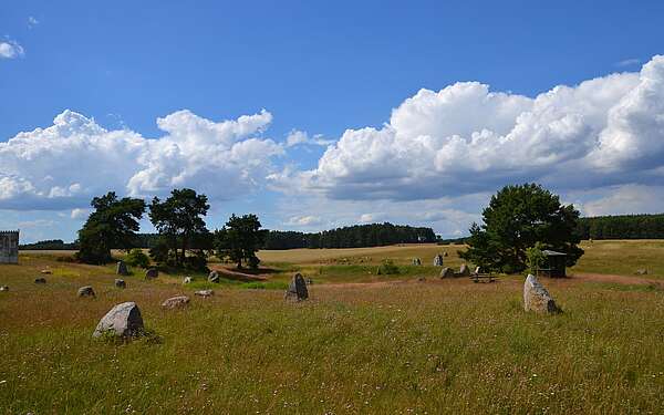 Blick über den Findlingspark Henzendorf