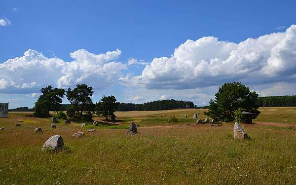Blick über den Findlingspark Henzendorf