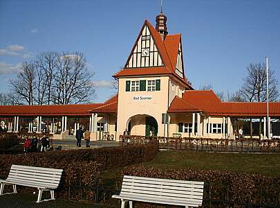 Blick auf den Bahnhof Bad Saarow