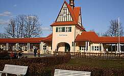 Blick auf den Bahnhof Bad Saarow