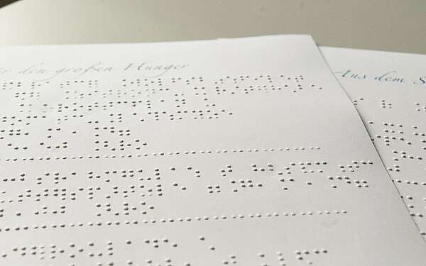 Speisekarte in Blindenschrift