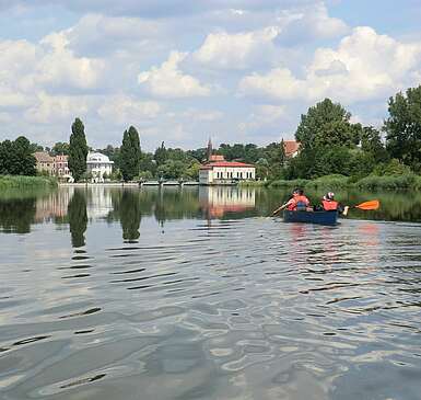 Paddler auf der Neiße bei Guben
