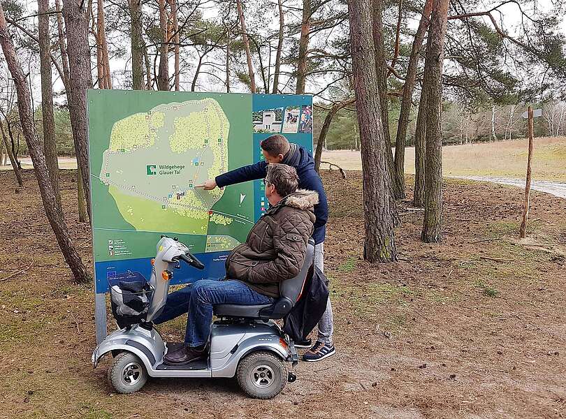 Lageplan im Wildgehege Glauer Tal