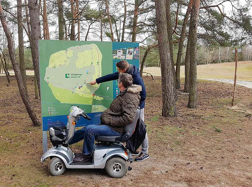Lageplan im Wildgehege Glauer Tal