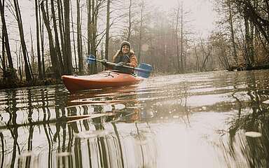 Kanutour im winterlichen Spreewald