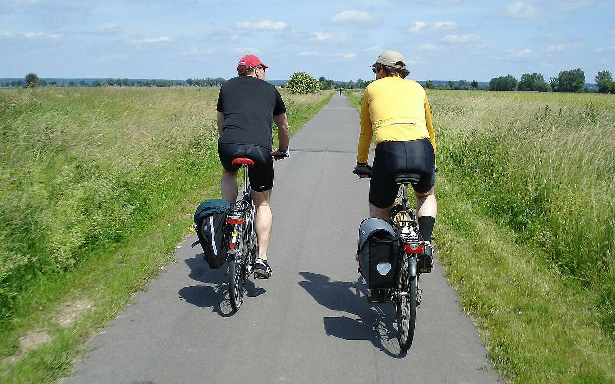 Radfahren auf einer ehemaligen Eisenbahnstrecke: Der Oderbruchbahn-Radweg bei Neurüdnitz