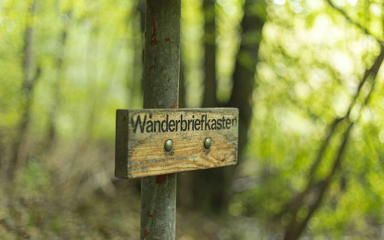 Mit dem Wanderbriefkasten können anderen Naturliebhabern Nachrichten hinterlassen werden.