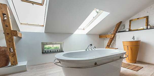 Badezimmer in der Villa am Trumpf