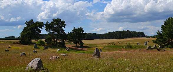 Blick über den Findlingspark Henzendorf