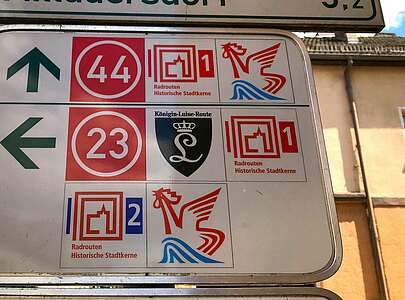 Knotenpunkt-Wegweiser in Gransee im Ruppiner Seenland