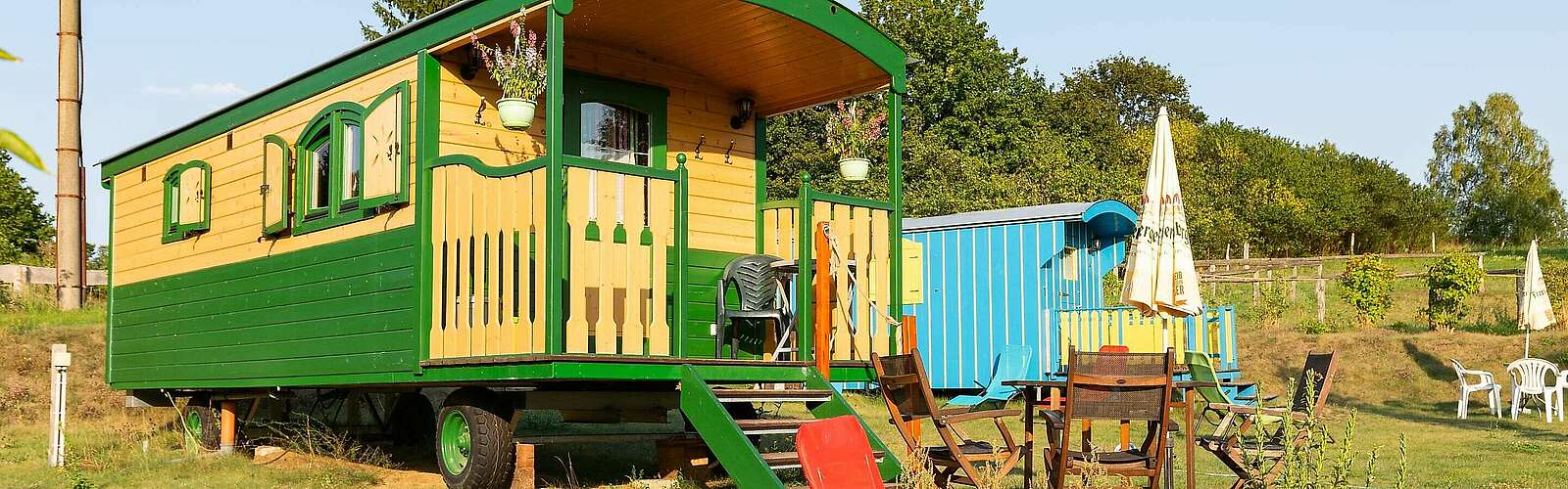 Zirkuswagen auf Kremserhof Zermützel,
            
        
                Foto: TMB Tourismus-Marketing Brandenburg GmbH/Steffen Lehmann