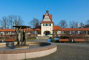 Blick auf den Bahnhof von Bad Saarow