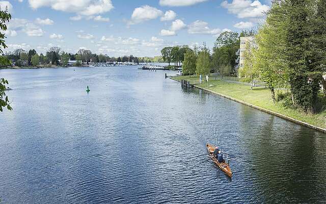 Ruderer auf der Spree in Erkner