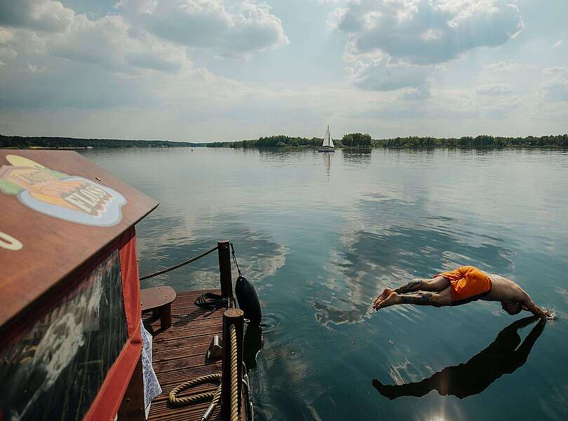 Floßtour auf dem Senftenberger See