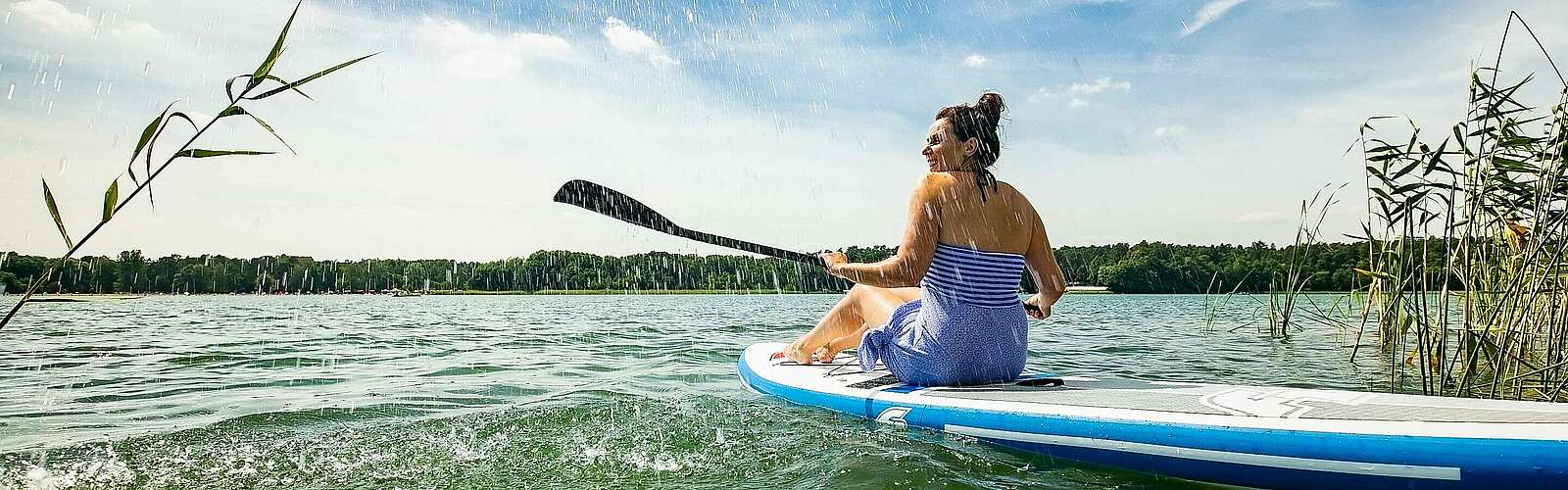 Stand Up Paddling auf dem Lübbesee,
            
        
                Foto: TMB Tourismus-Marketing Brandenburg GmbH/Steffen Lehmann